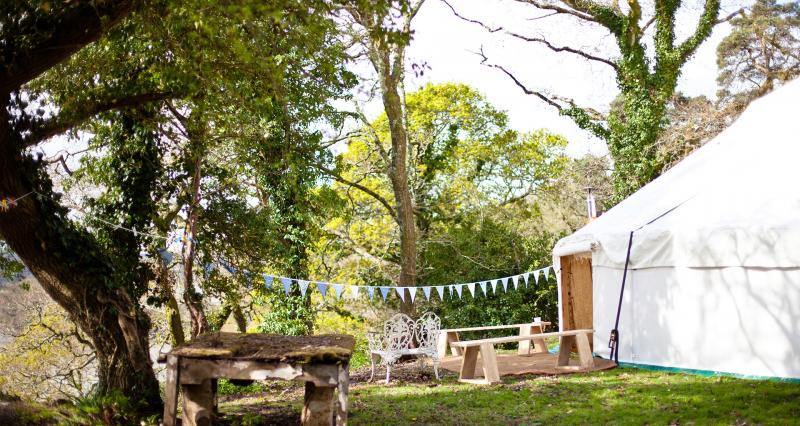 Yurt in garden