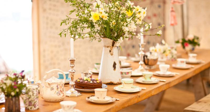 Banquet table in yurt