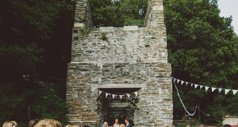 Ceremoney under old mine engine house