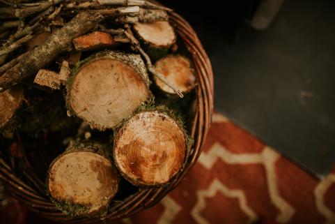 Wood basket close up