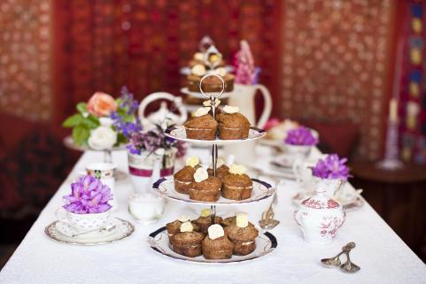 Cakes on table