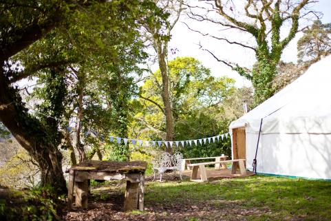 Yurt in garden