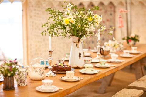 Banquet table in yurt