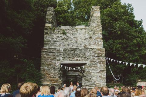 Ceremoney under old mine engine house