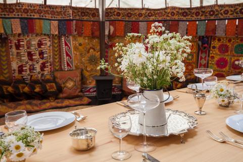 24ft yurt with table detail